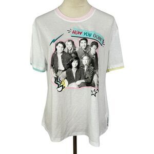 Friends TV Show Graphic T-Shirt How You Doin Colorful Trim Sleepwear Women Large